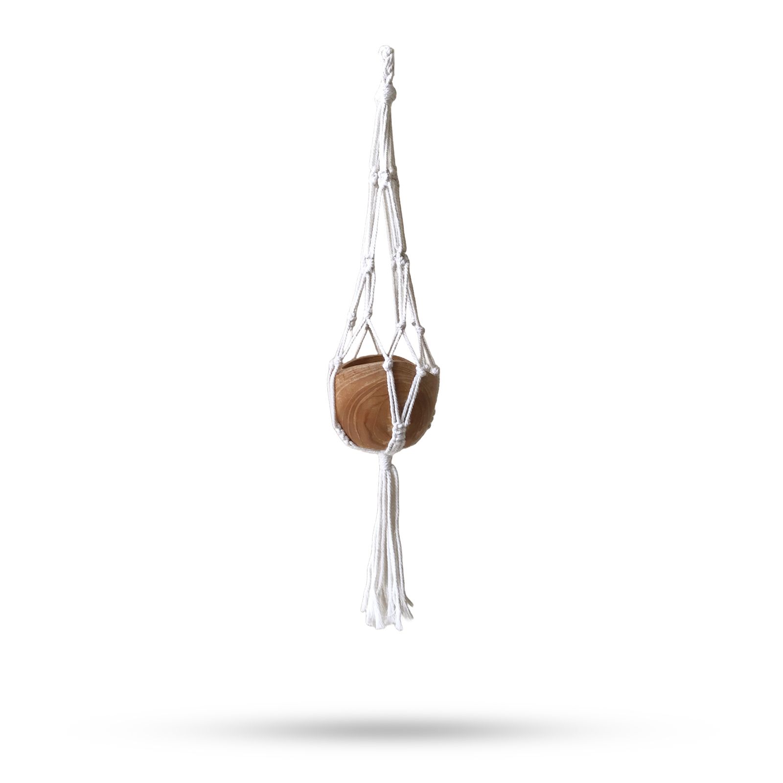 Macrame Porta Macetas Clásico- Natural Lrg pot