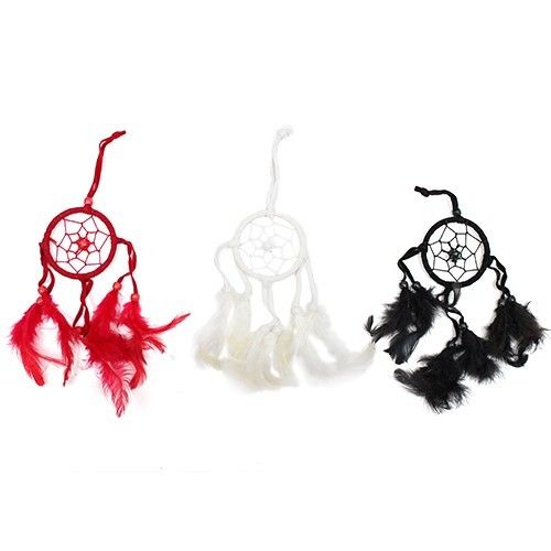 Atrapasueños Bali aro peq - Negro/Blanco/Rojo - Imagen 3