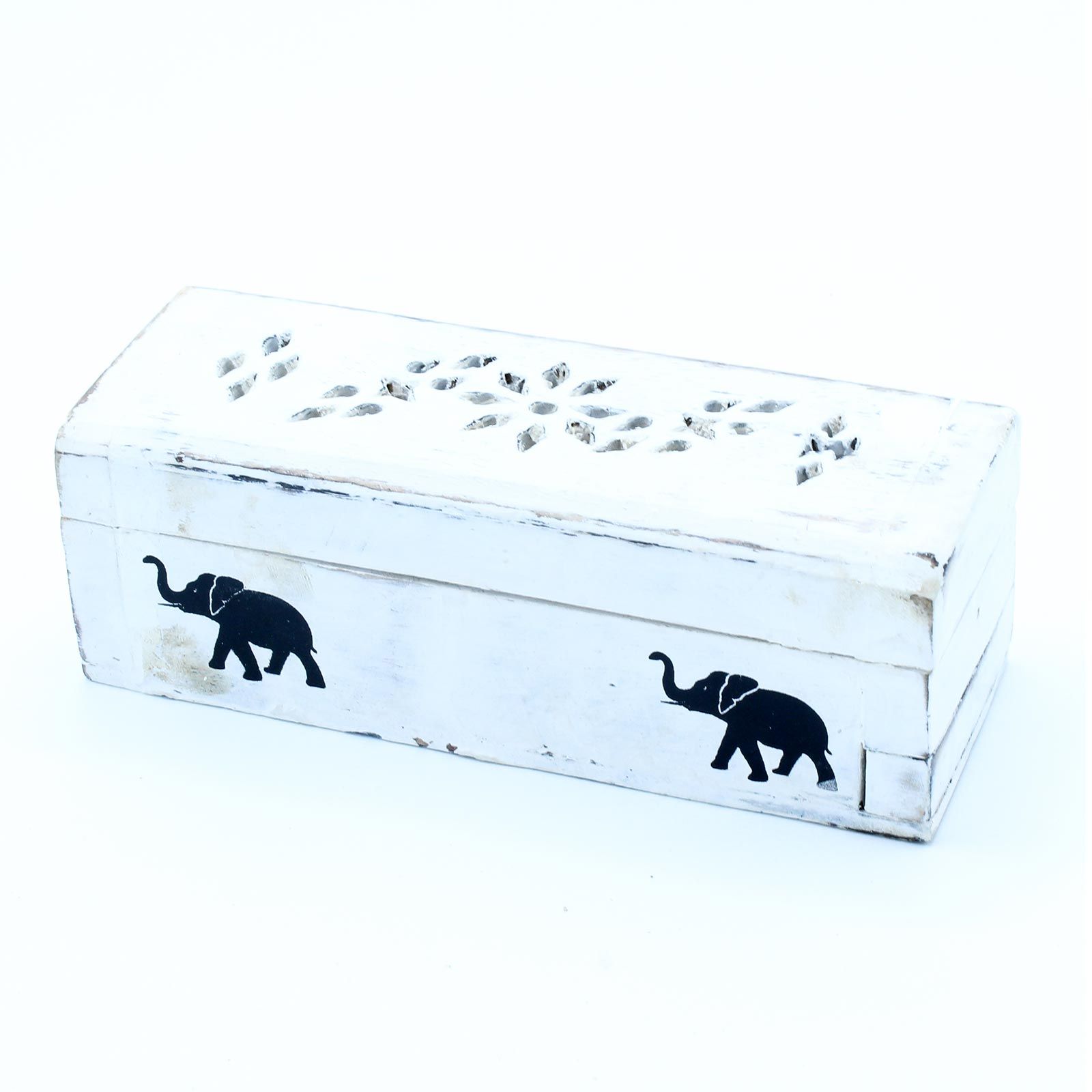 Porta Incienso Acabado en Blanco - Caja de Conos para el humo de 15 cm - Imagen 2