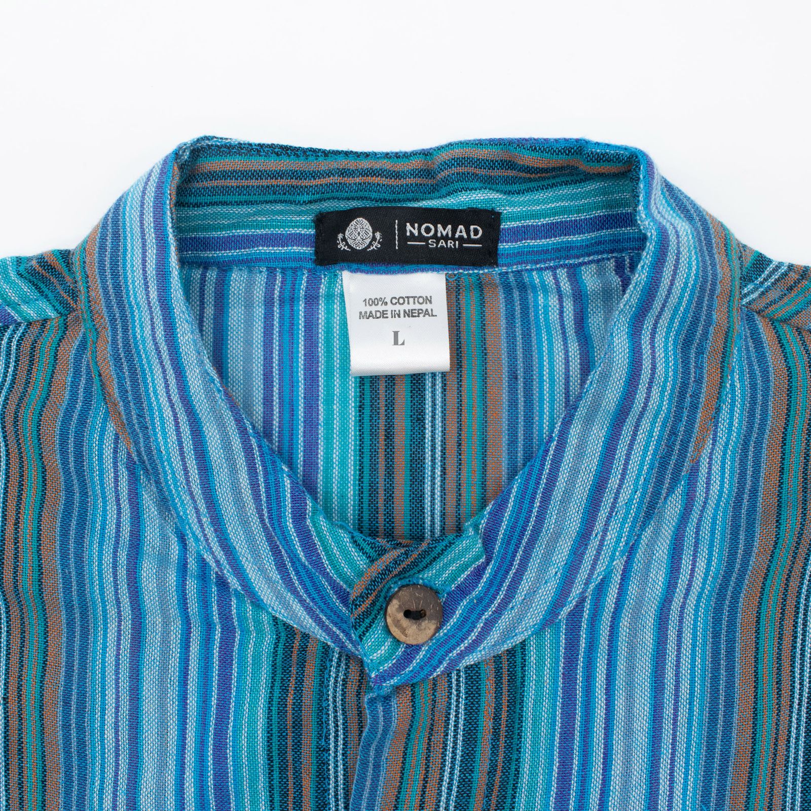 Nomad Sari Grandad Shirt - Turquesa - Mediano - Imagen 7
