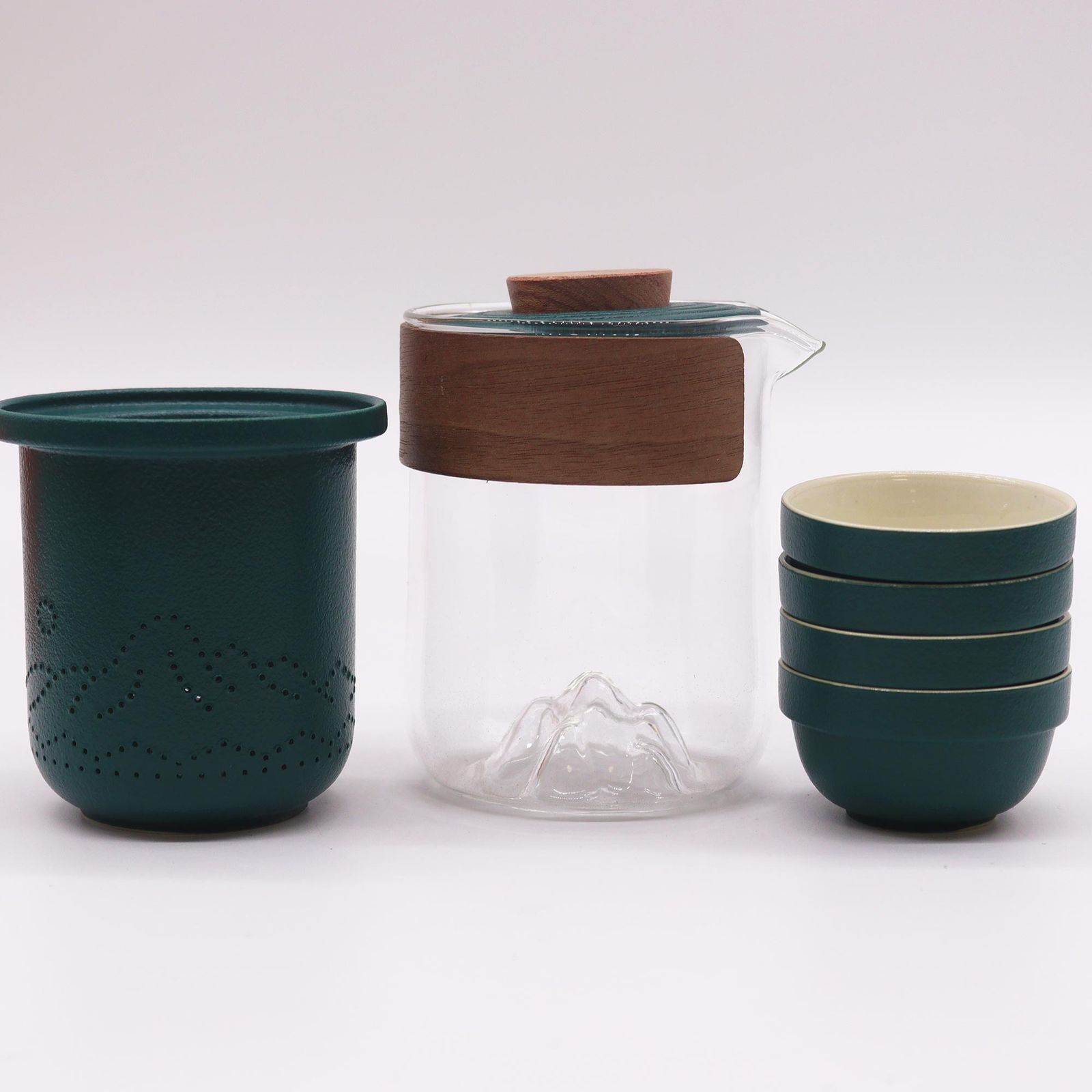 Set de Tetera - Viaje Montaña -Tetera & Cuatro Tazas & Estuche de viaje - Imagen 4