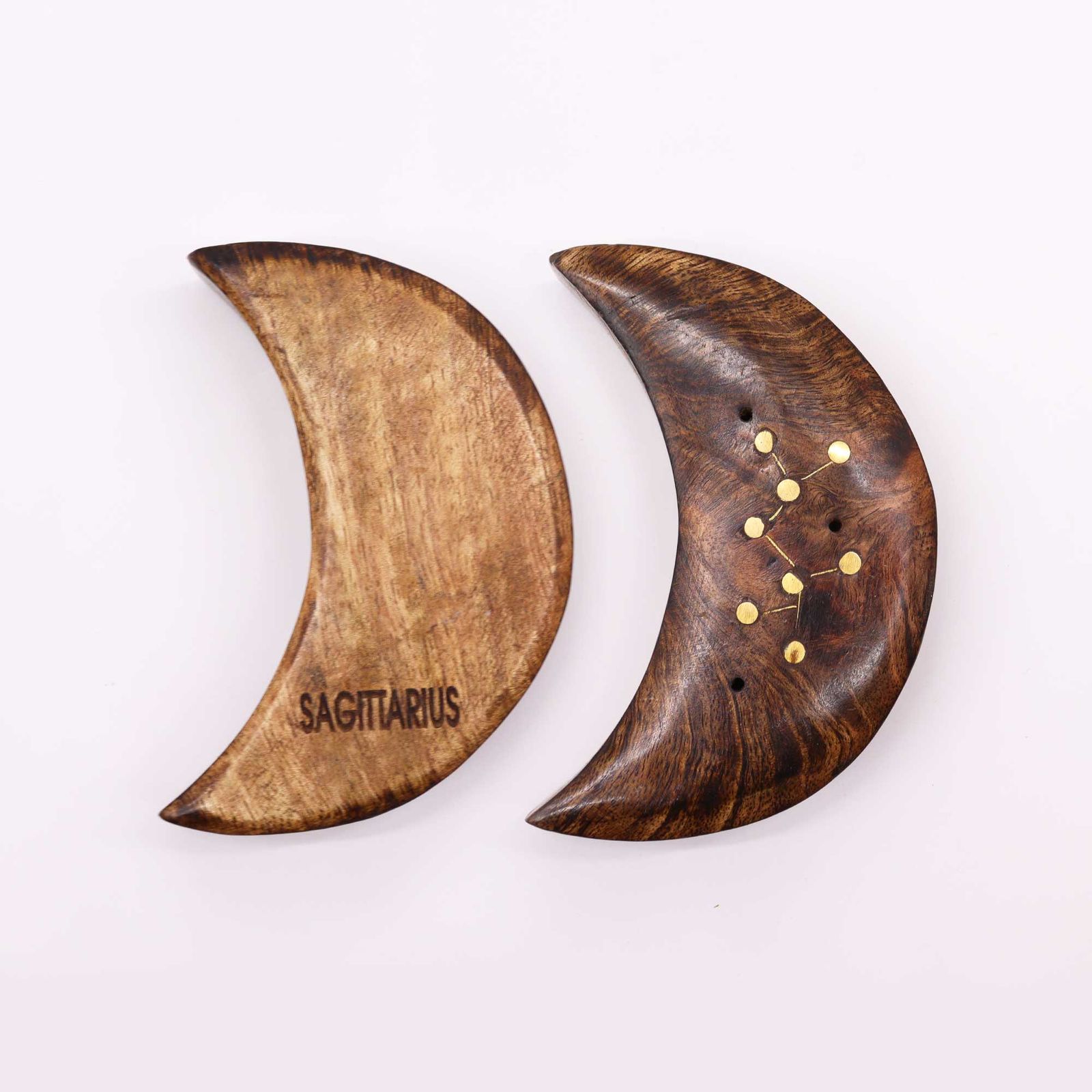 Quemador de incienso con signos del zodíaco de latón grabado - Luna - Imagen 7
