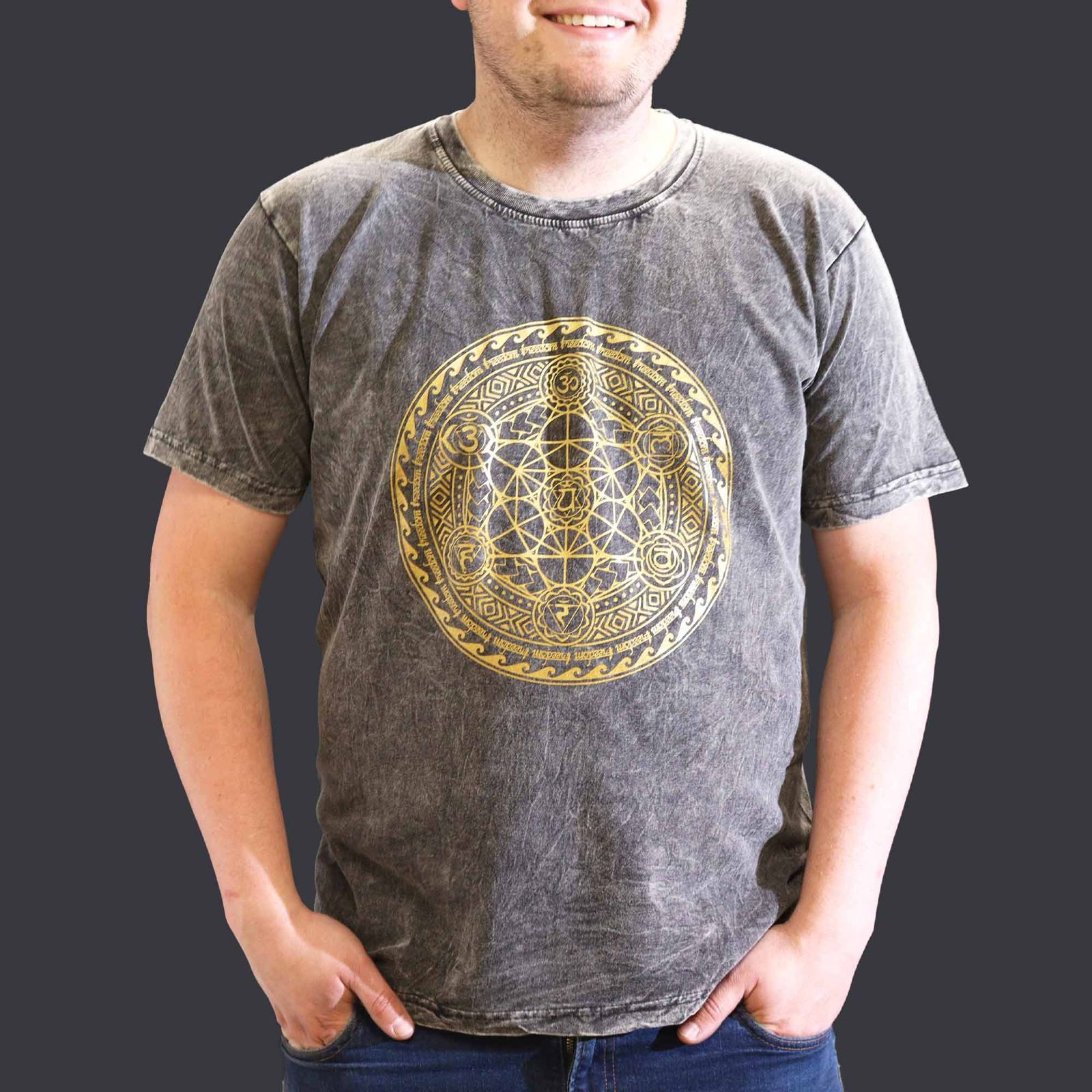 Camiseta Nomad Sari Extra Grande - Chakra - Gris oscuro