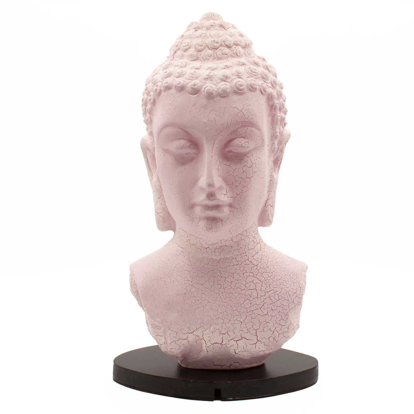 Lámpara de busto de Buda craquelado en color cereza - base oval