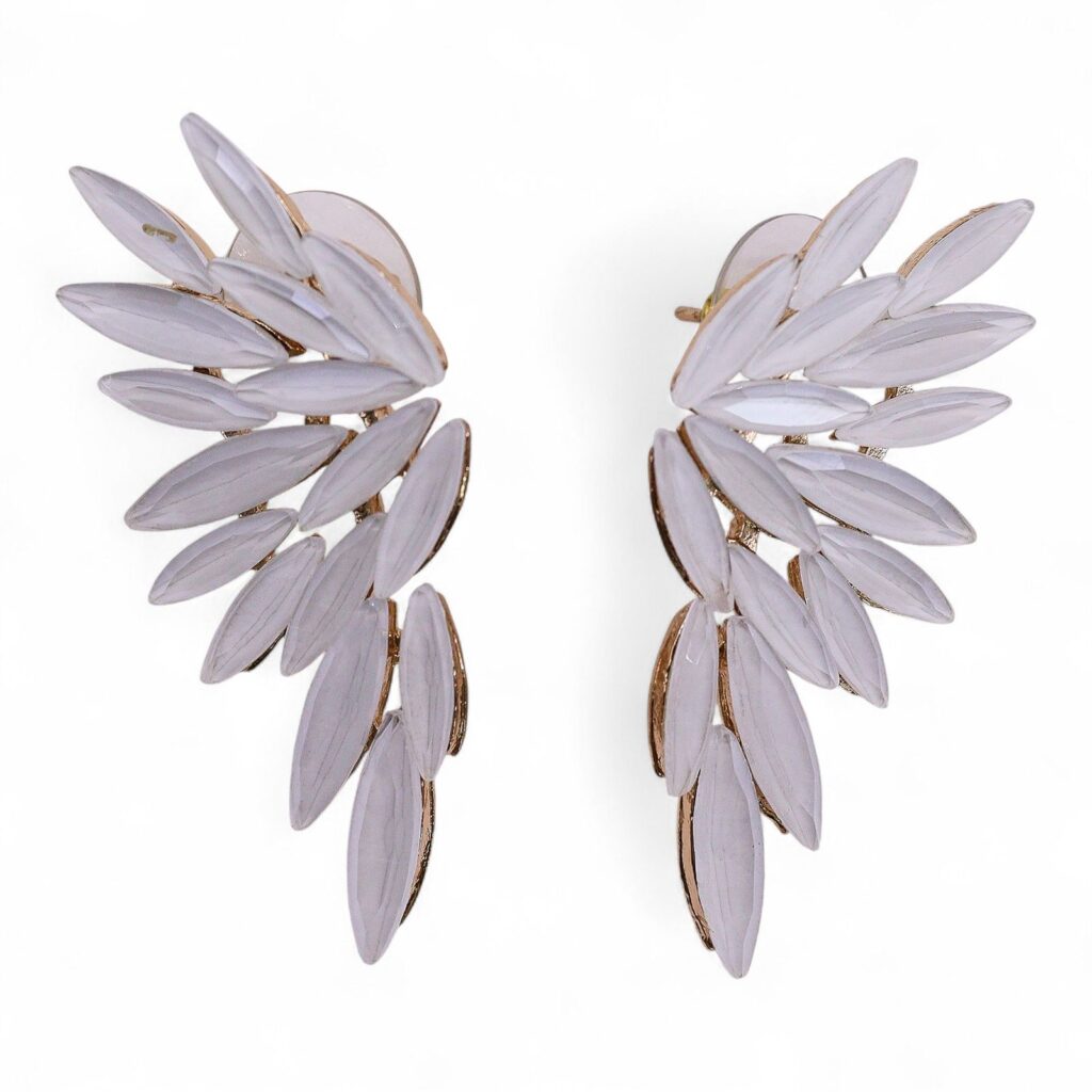 Pendientes de Cristal Vintage - Alas de ángel - Perla