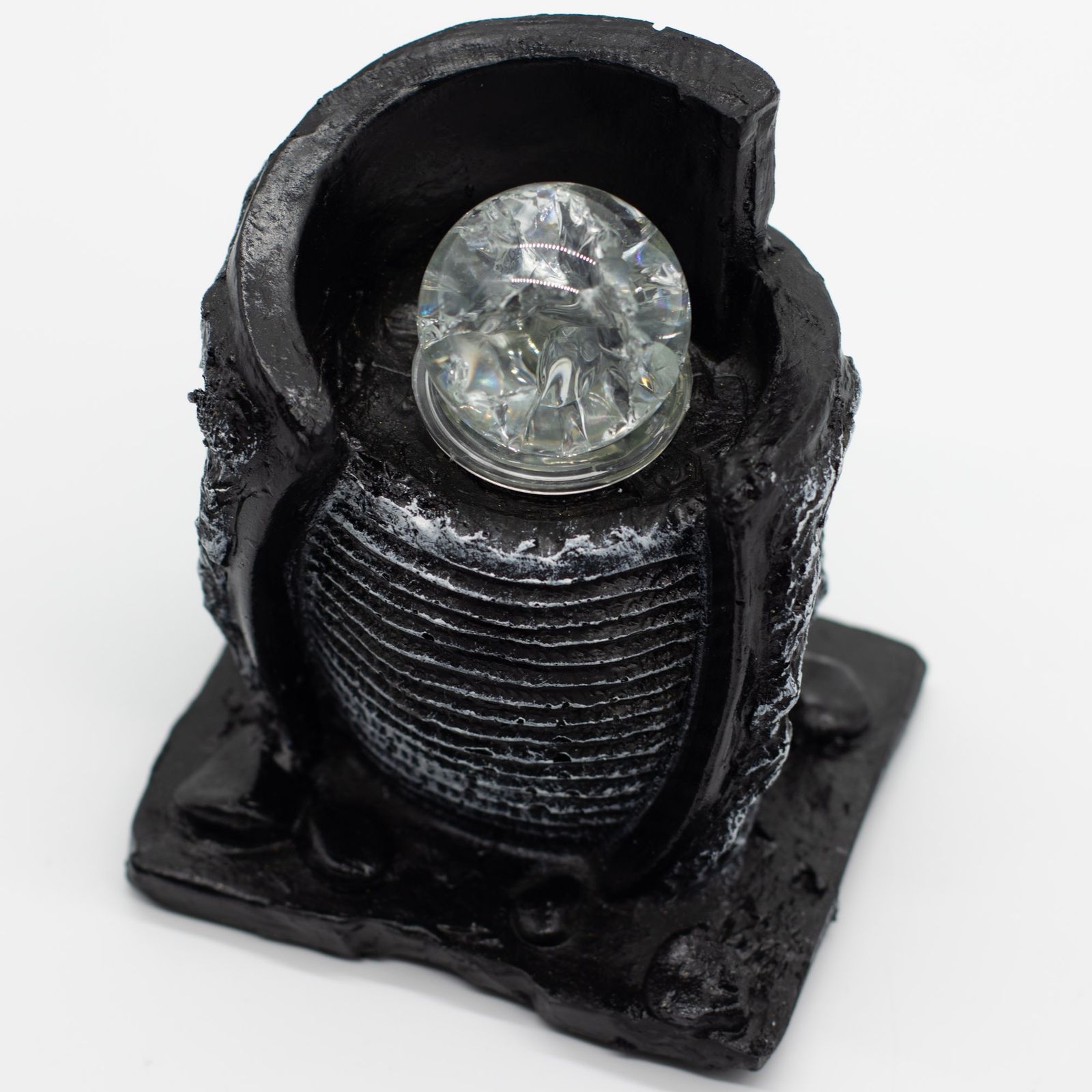 Fuente decorativa de agua de mesa -15x13x20 cm - Recipiente de agua y bola de cristal - Imagen 2