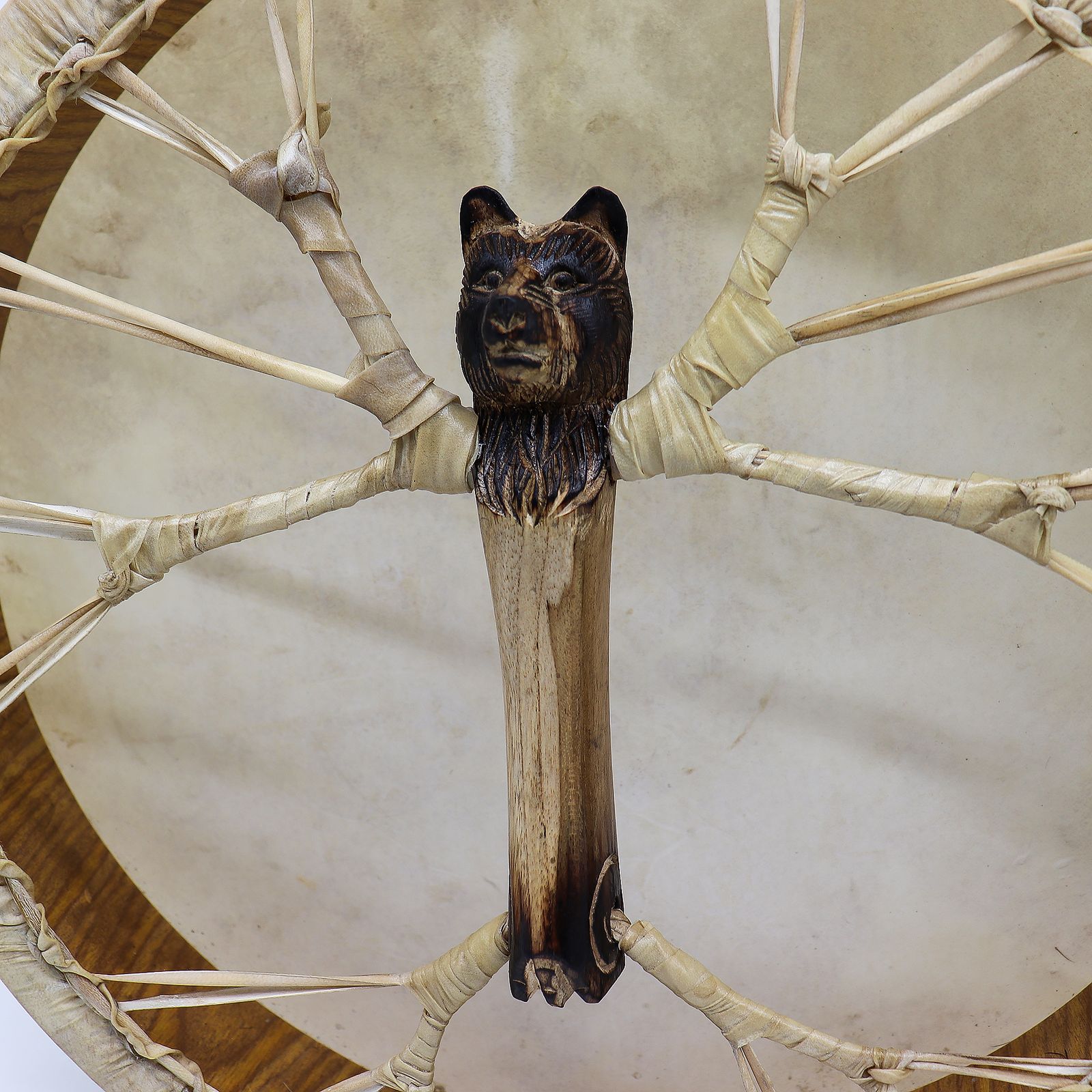 Espíritu del Oso - Tambor Chamán y Baqueta - Afinable - 40 cm - Imagen 15
