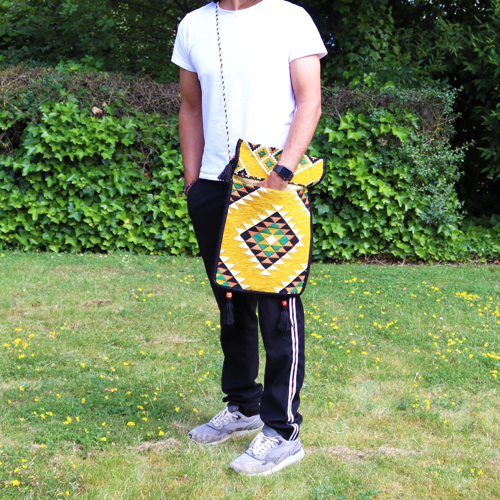 Bolsa Kilim Messenger Festival amarilla - Imagen 6