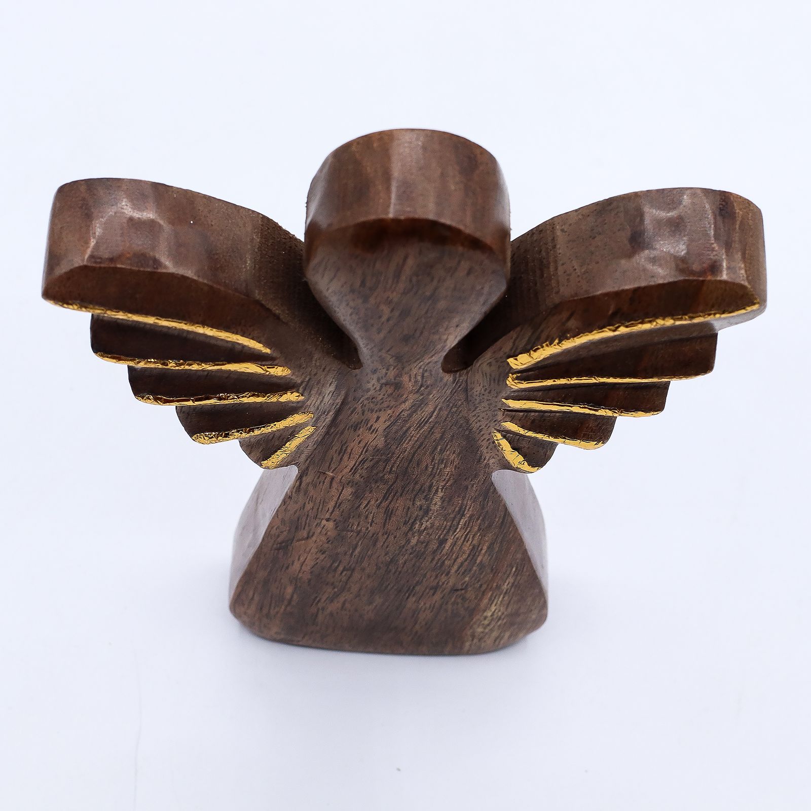Ángel grande de madera de mango - decoración dorada - Imagen 8