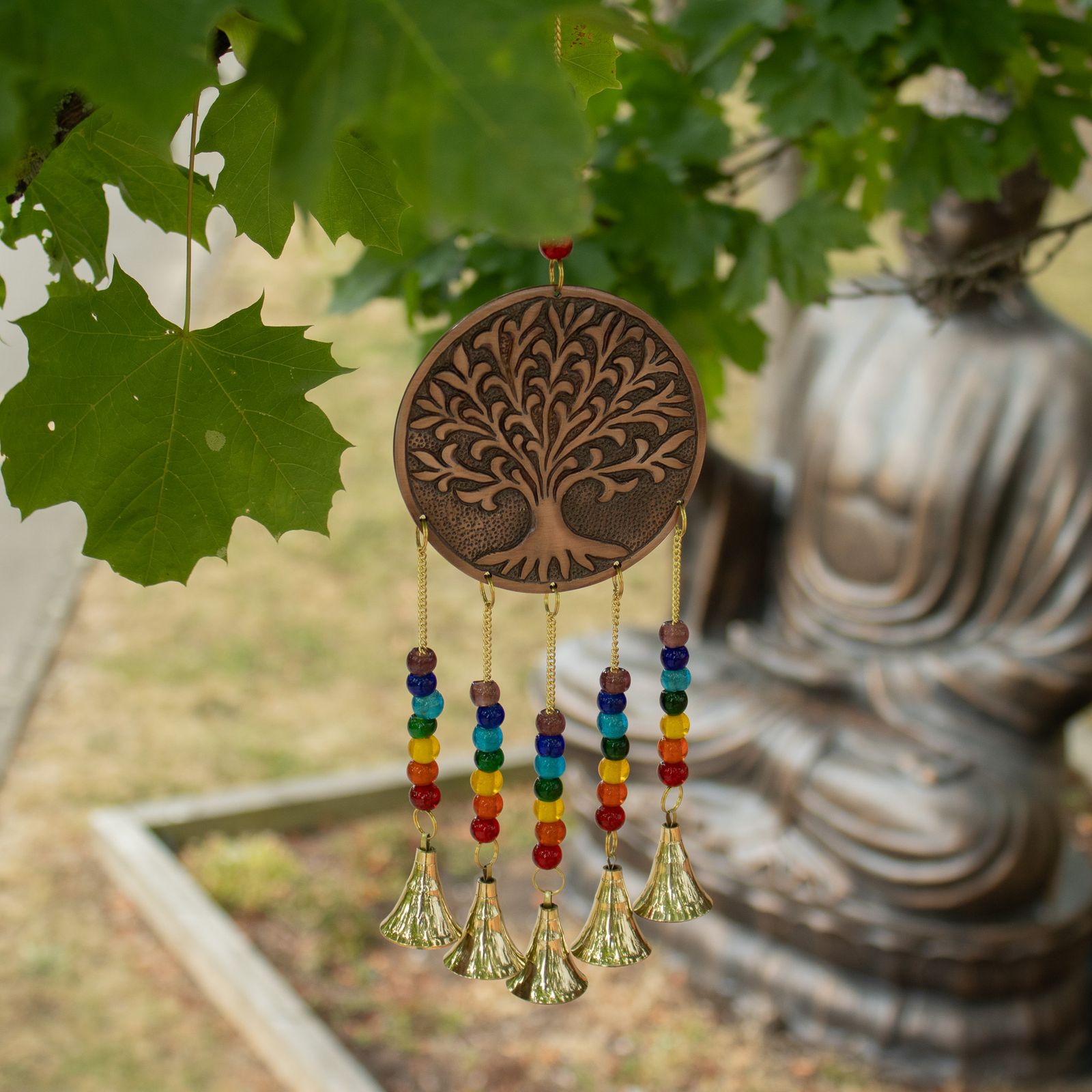 Campanas Indias - Arbol de la Vida Mediano - Chakra 5 Campanas - 10x36cm - Imagen 7