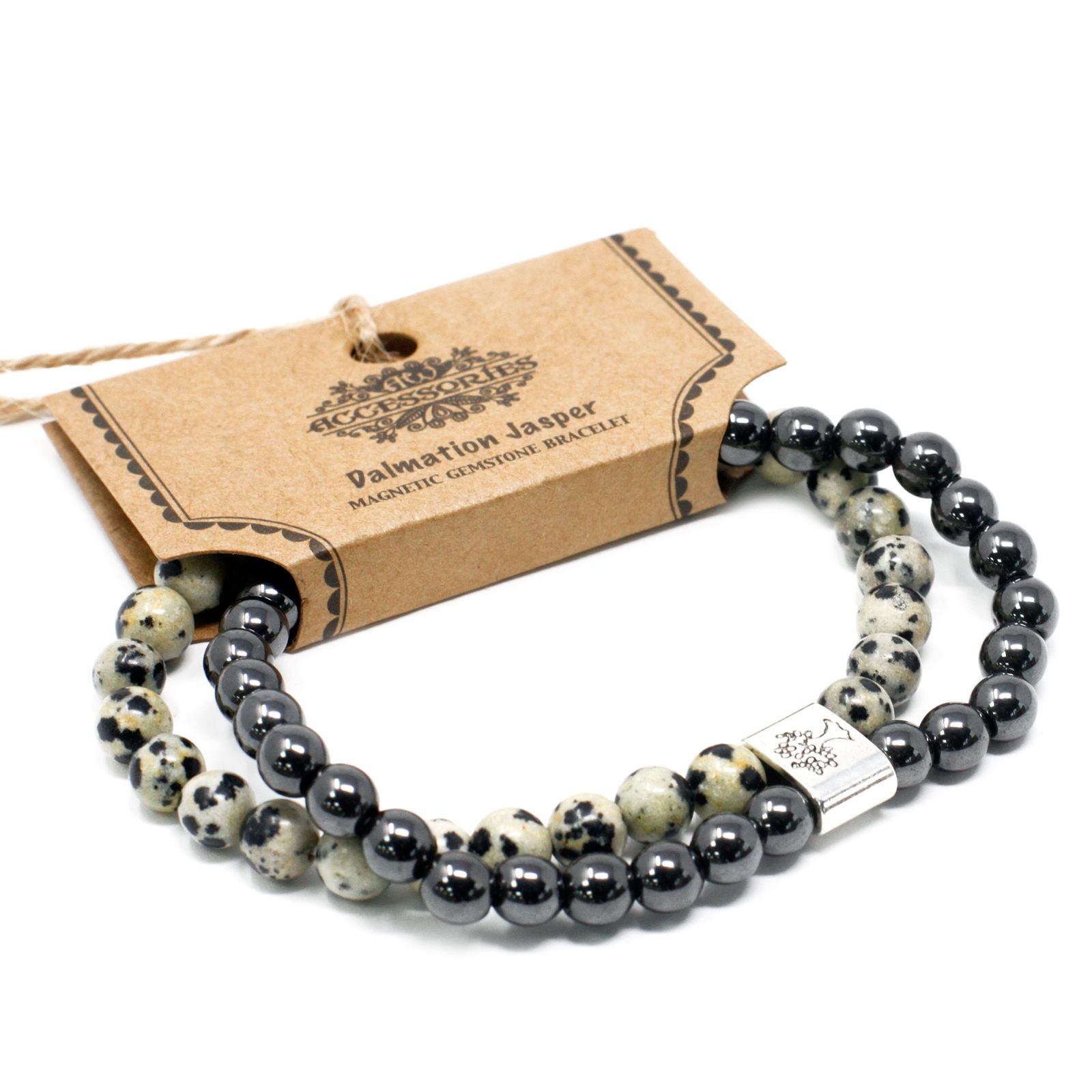 Pulsera de Piedras Preciosas Magnéticas - Jaspe Dálmata - Imagen 4