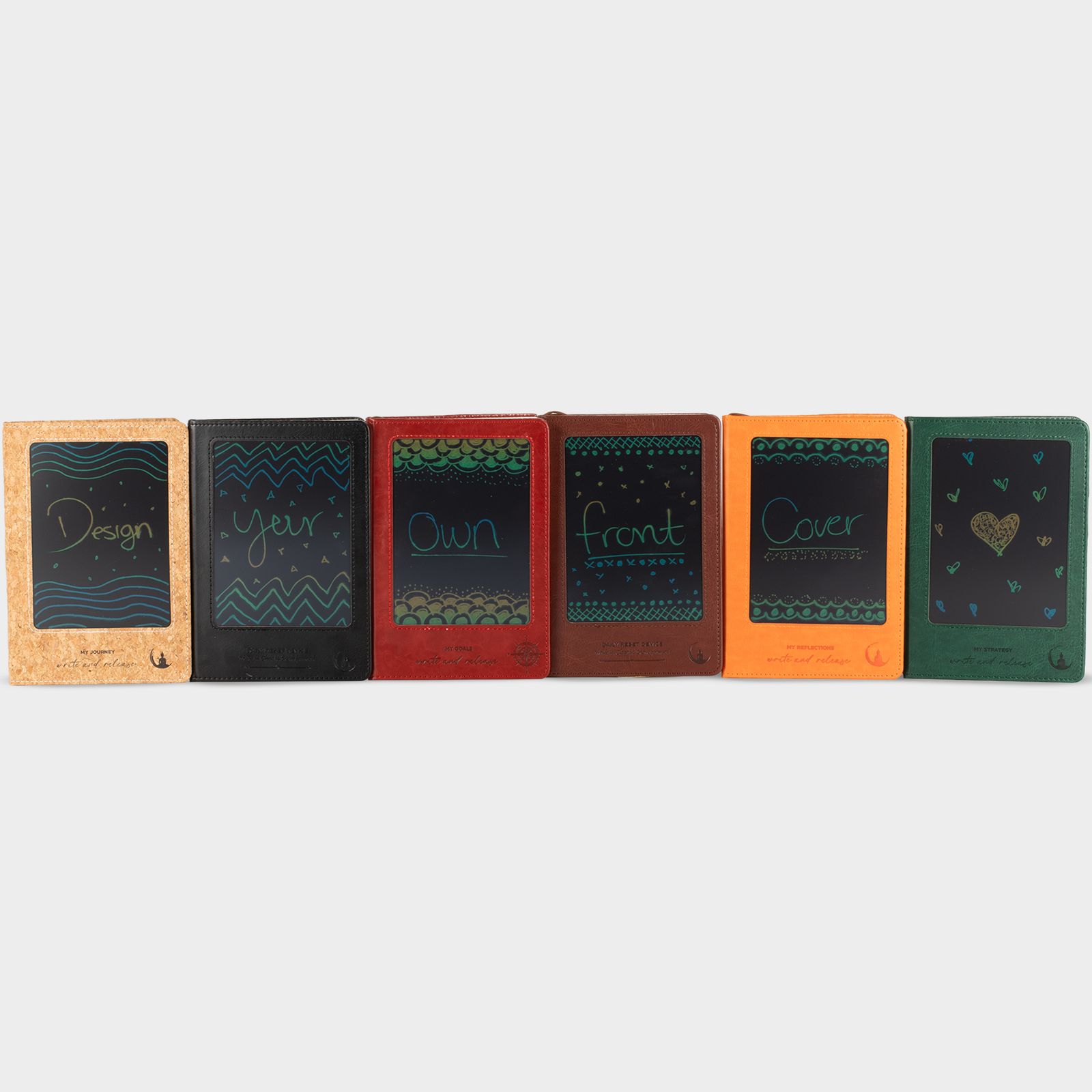 A5 Cuaderno de Intención - Pantalla LCD de limpieza - Efecto cuero marrón - 80 hojas - Imagen 4