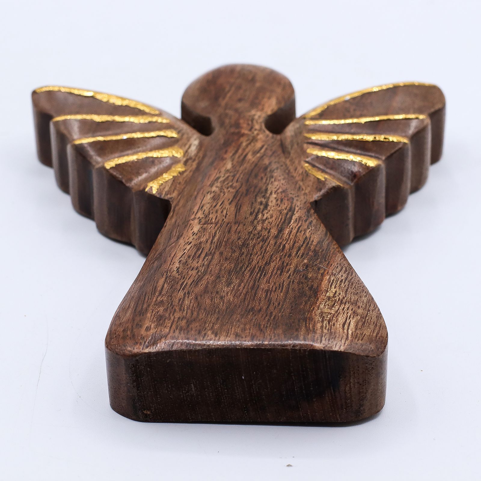 Ángel grande de madera de mango - decoración dorada - Imagen 5