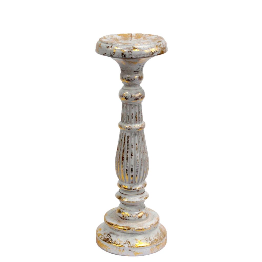 Soporte de vela mediano - oro blanco