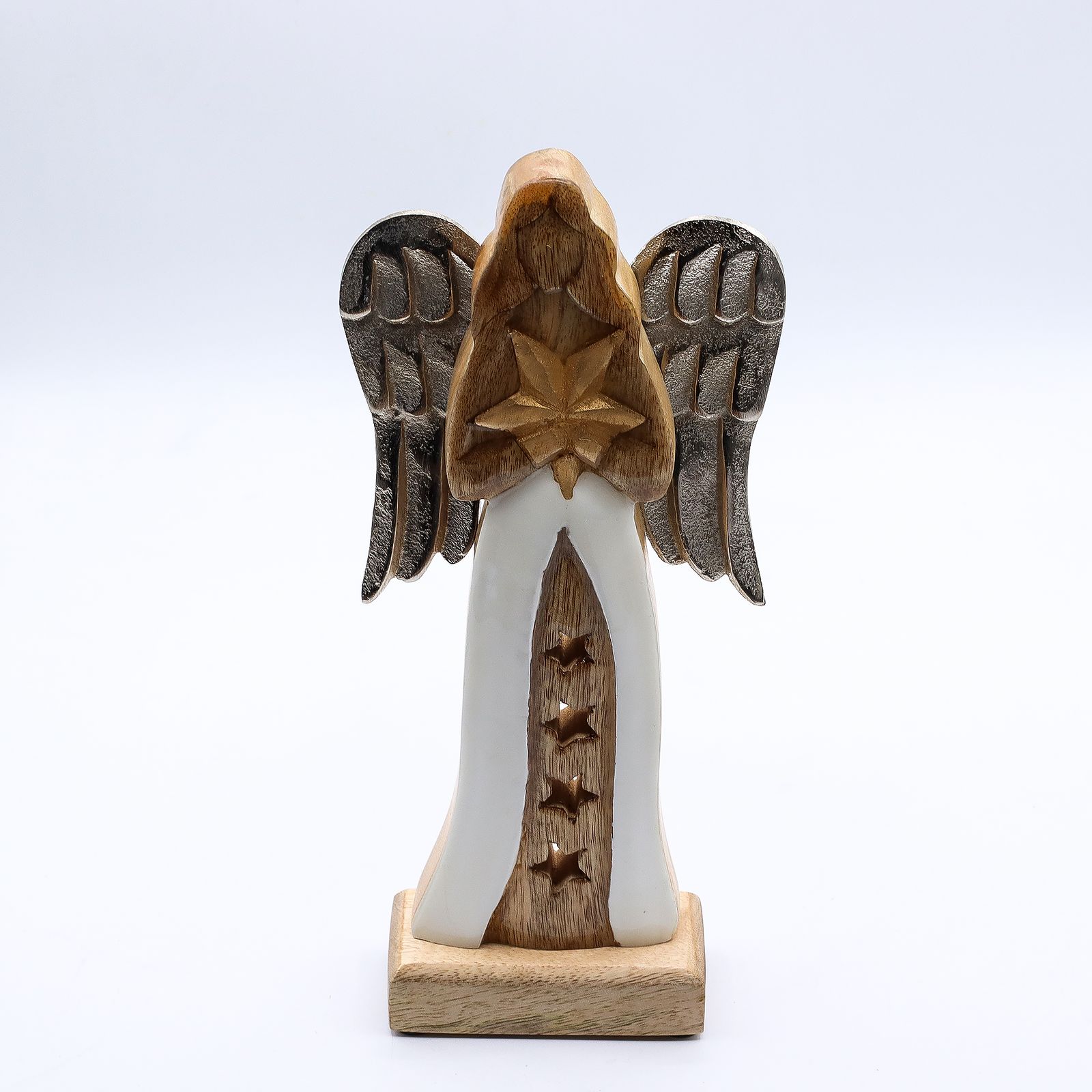 Gran estrella de madera de mango, alas de ángel metálicas y detalle esmaltado - Imagen 8