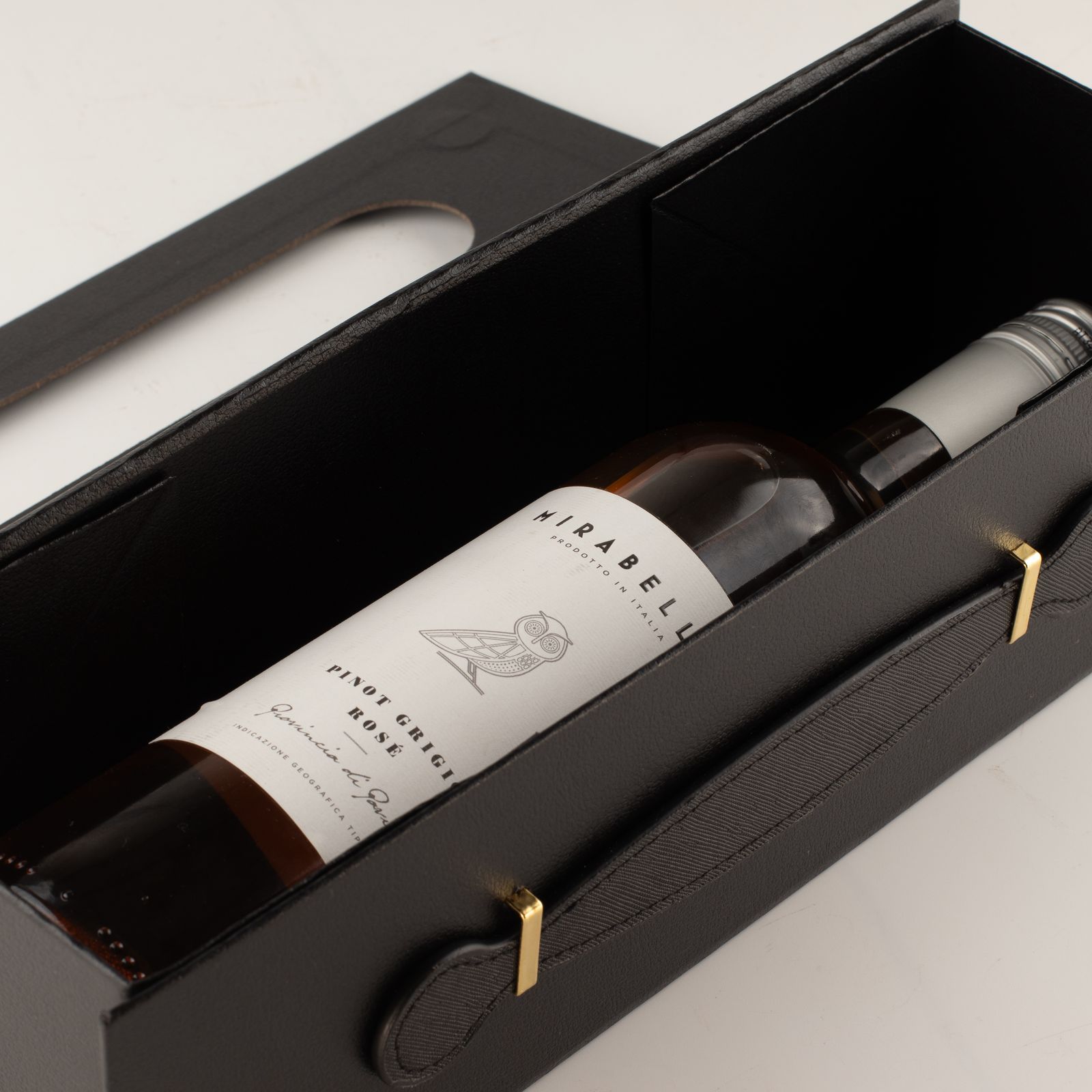 Caja de regalo plegable - Con forma de caja de vino (33.5x10x10.5cm) - Negro - Imagen 4