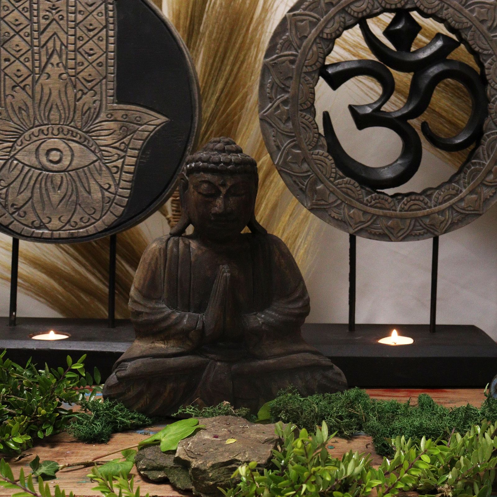 Buddha Feng Shui Set - Om - Gris y Negro - Imagen 4