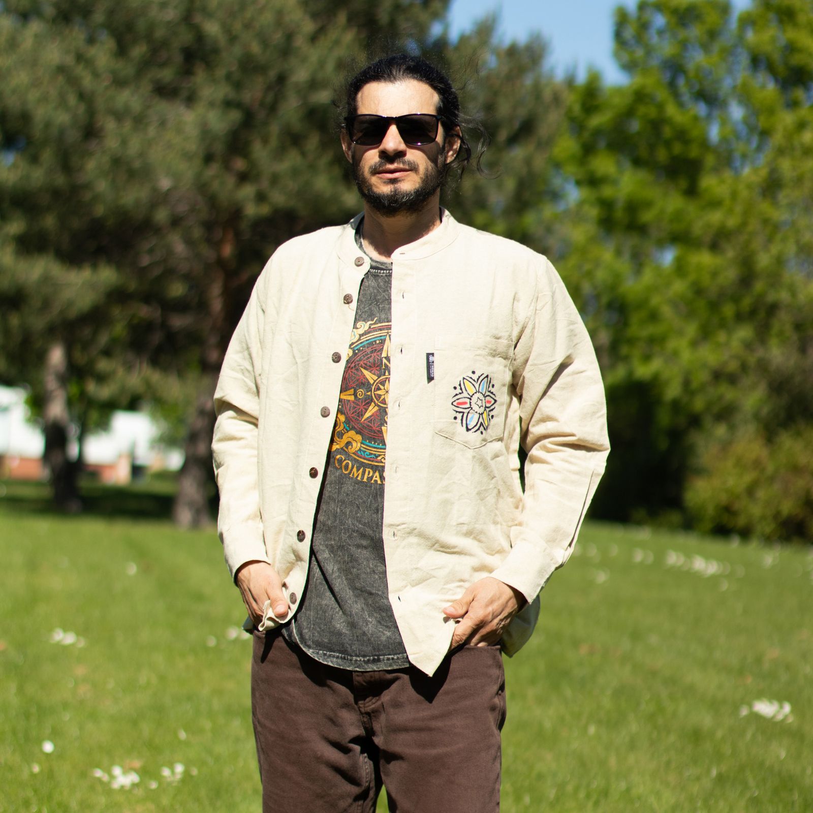 Nomad Sari Kathmandu Shirt - Piedra - Grande - Imagen 2