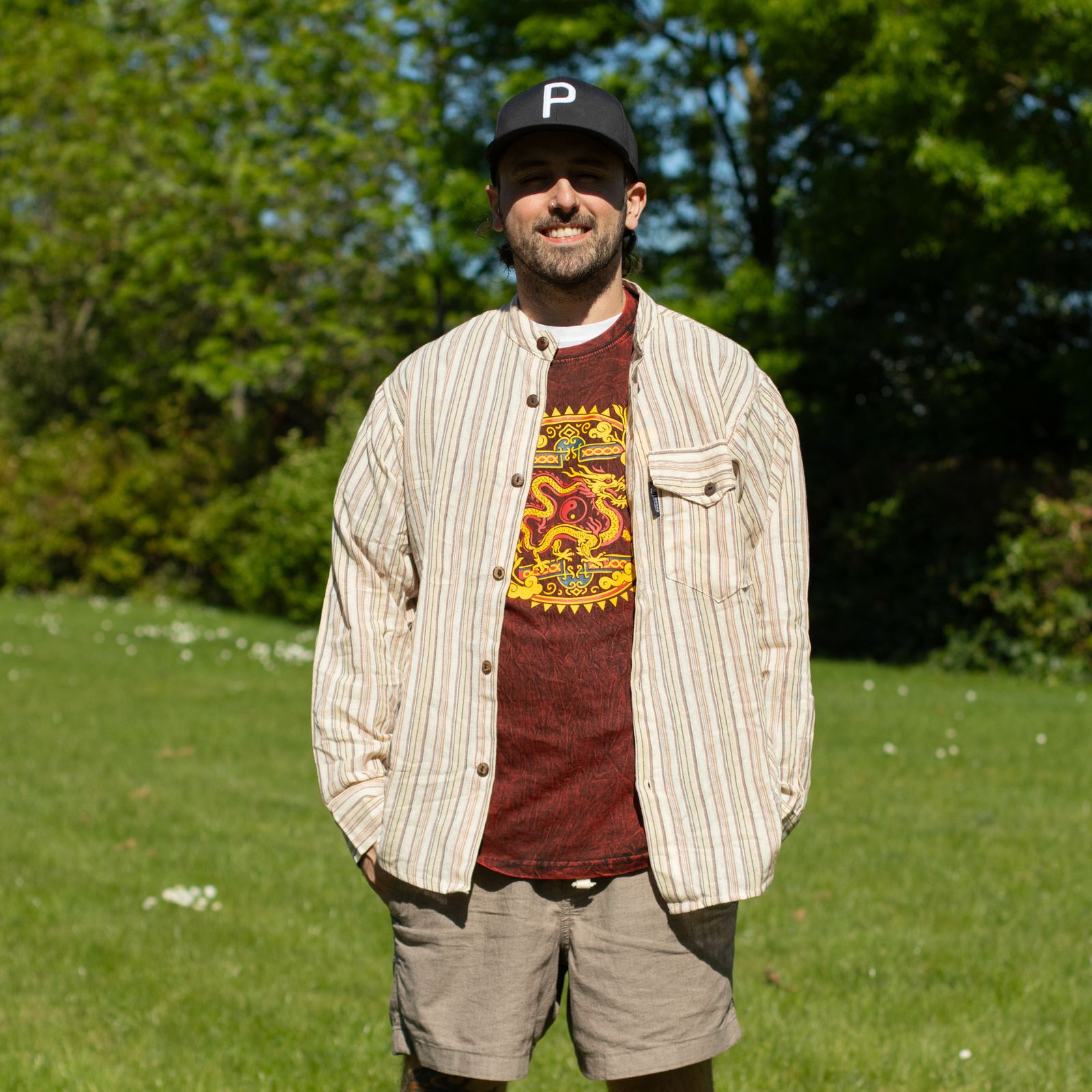 Nomad Sari Camiseta de algodón lavado a la piedra - Mandala de dragón - granate - pequeña - Imagen 10