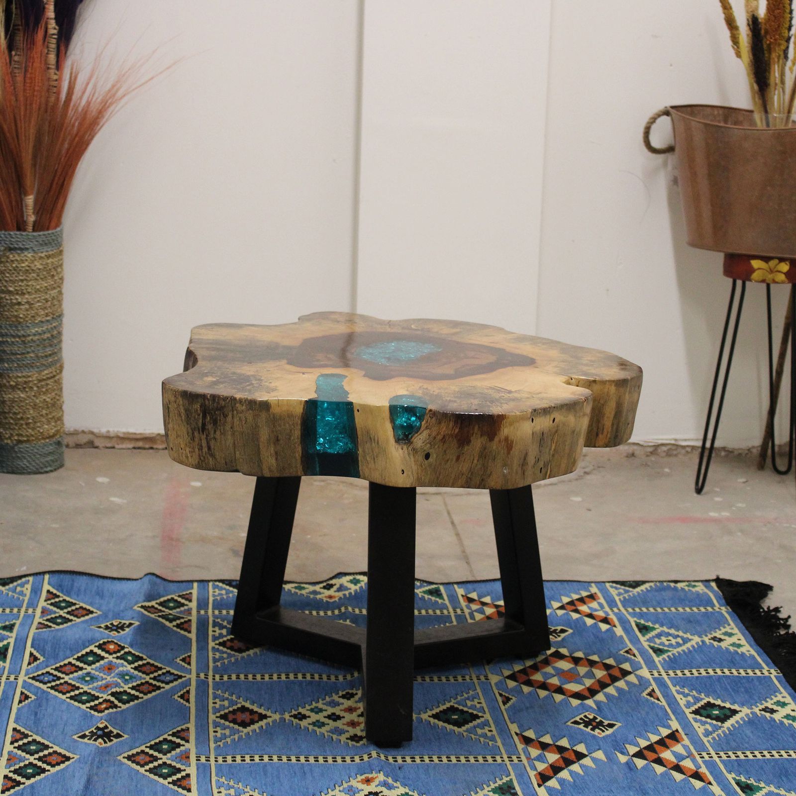 Mesa de Café de Tamarindo y resina - Agua - Imagen 5