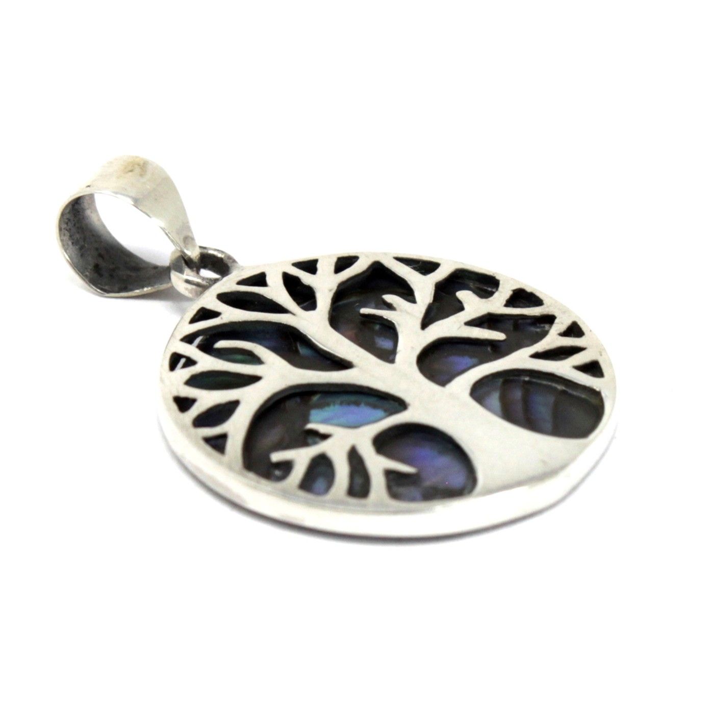 Colgante de Plata Árbol de la Vida 22mm - Abulón - Imagen 2