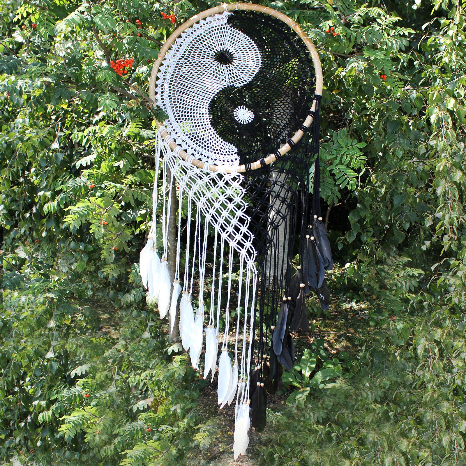 Bali Dreamcatchers - Extra Large Ying Yang D: 50cm - Imagen 2