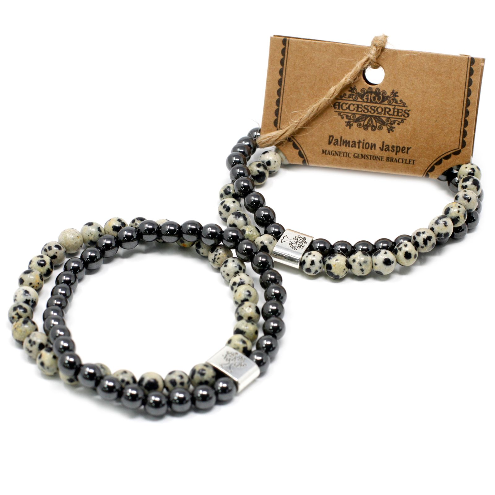 Pulsera de Piedras Preciosas Magnéticas - Jaspe Dálmata - Imagen 3