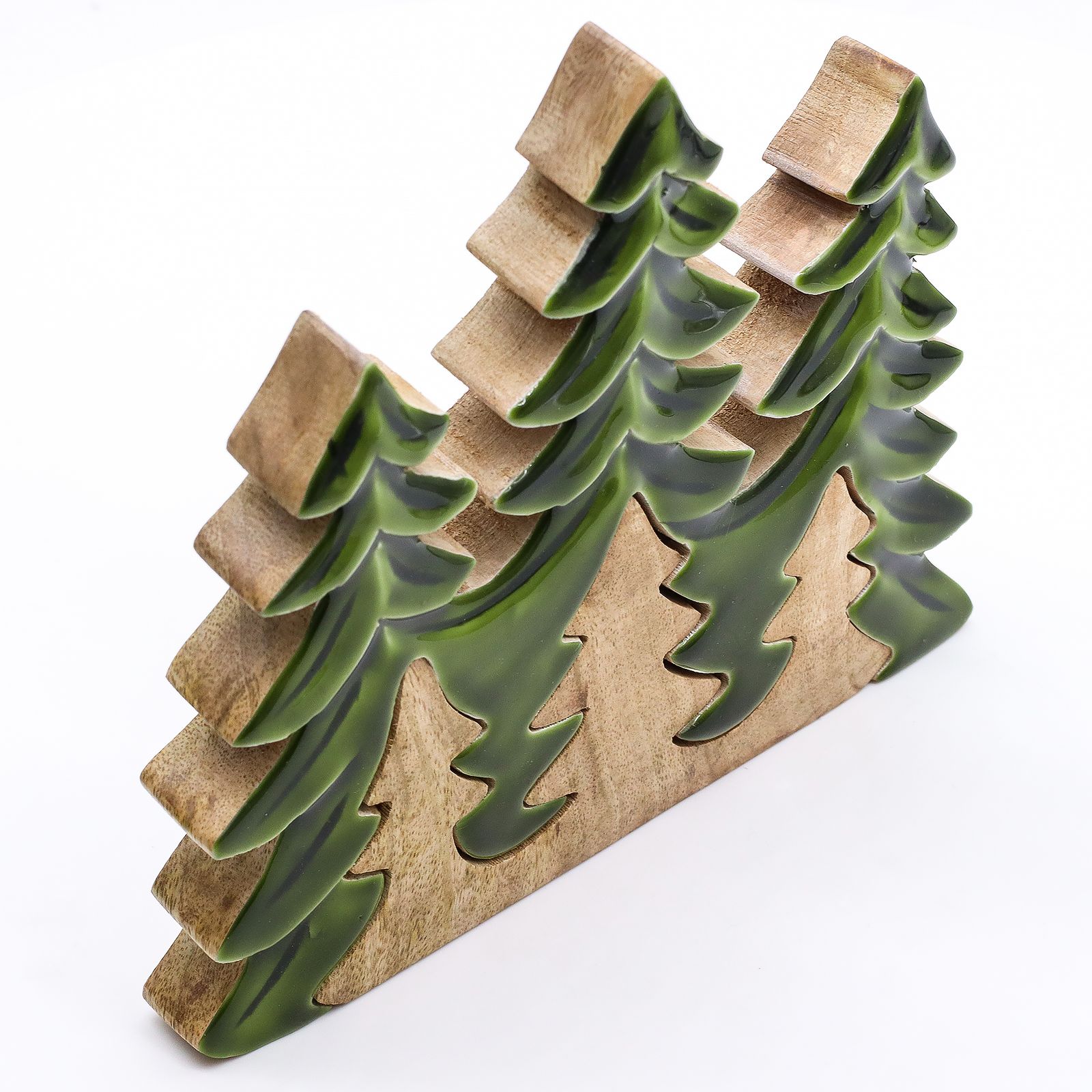 Perdido en el bosque - Decoración de madera 3D de tres árboles - 20x23 cm - Imagen 8