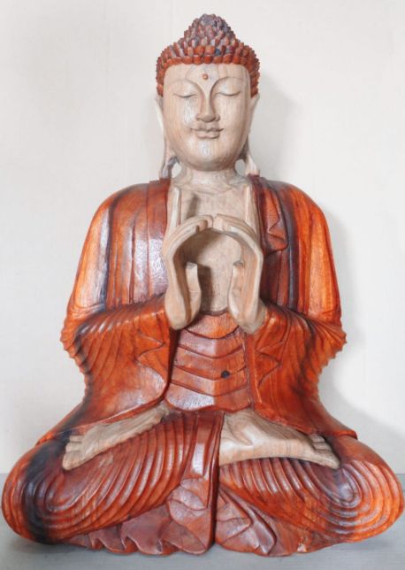 Estatua de Buda Tallada a Mano - 60cm Dos Manos - Imagen 3