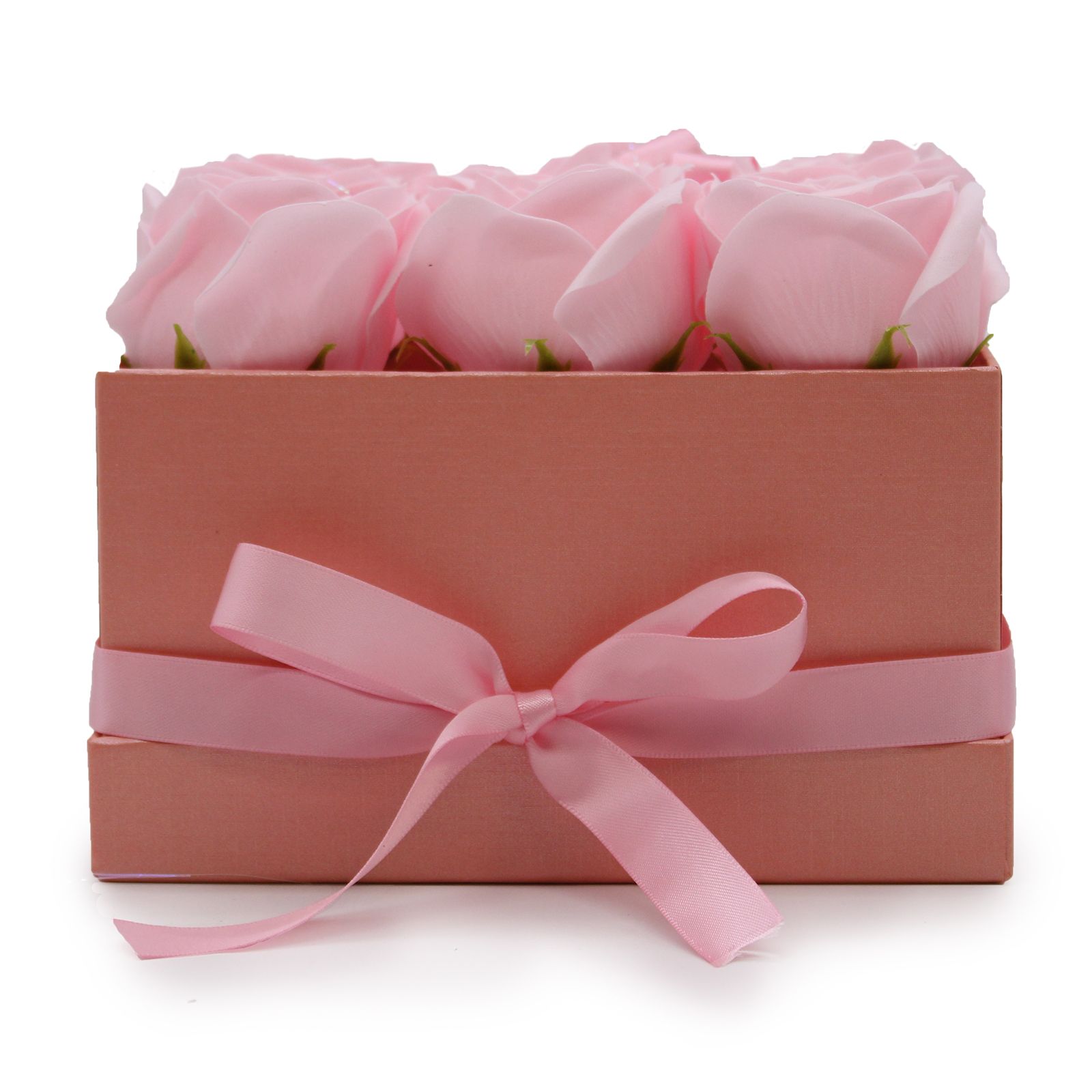 Caja de Regalo - Flor de Jabón 9 Rosas Rosas - cuadrado - Imagen 2