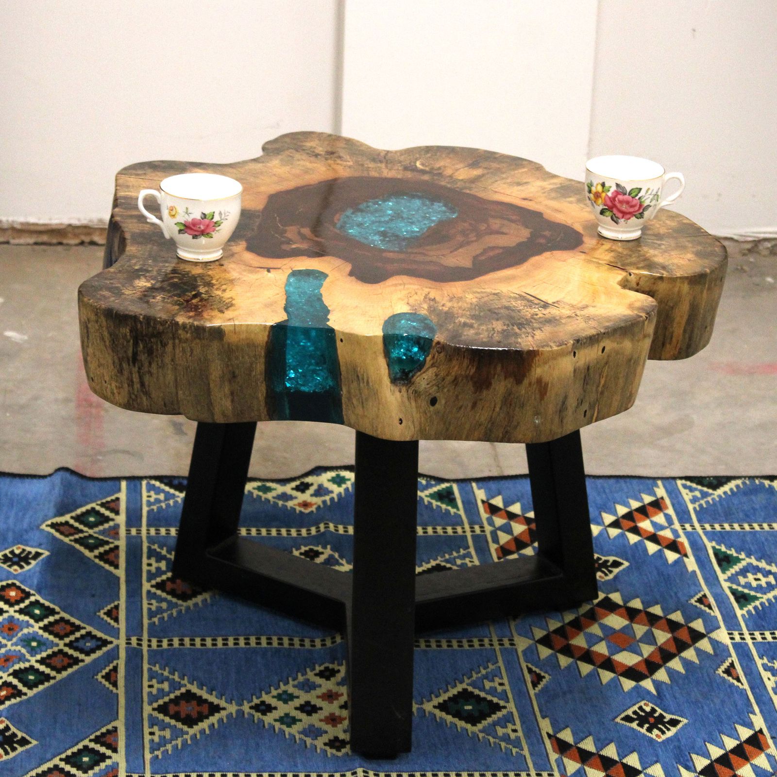 Mesa de Café de Tamarindo y resina - Agua - Imagen 4