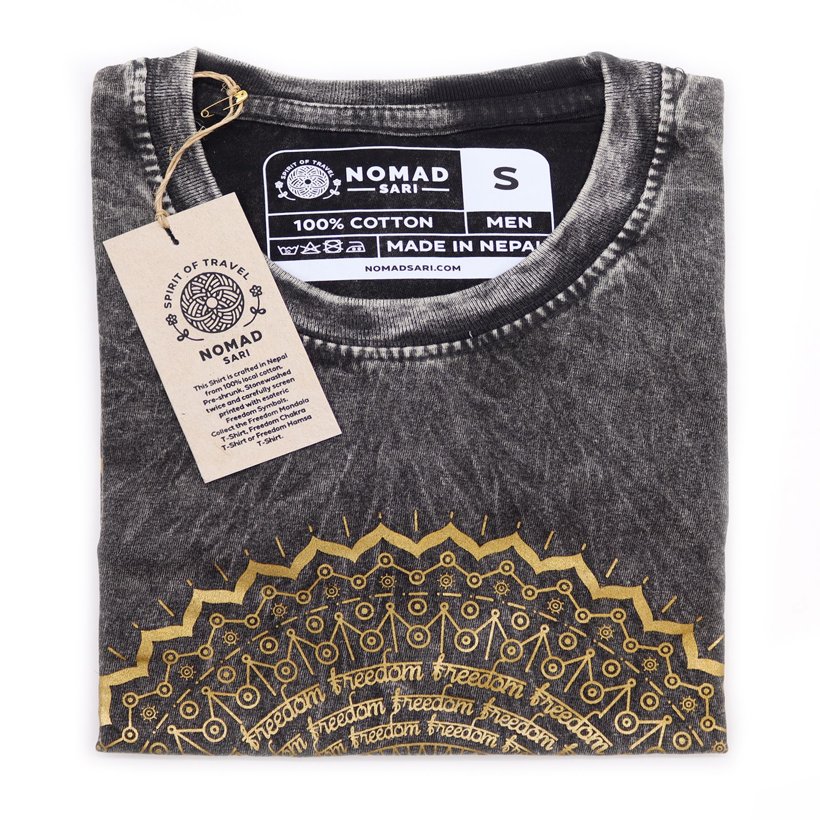 Camiseta Nomad Sari Pequeña - Mandala - Gris oscuro - Imagen 3