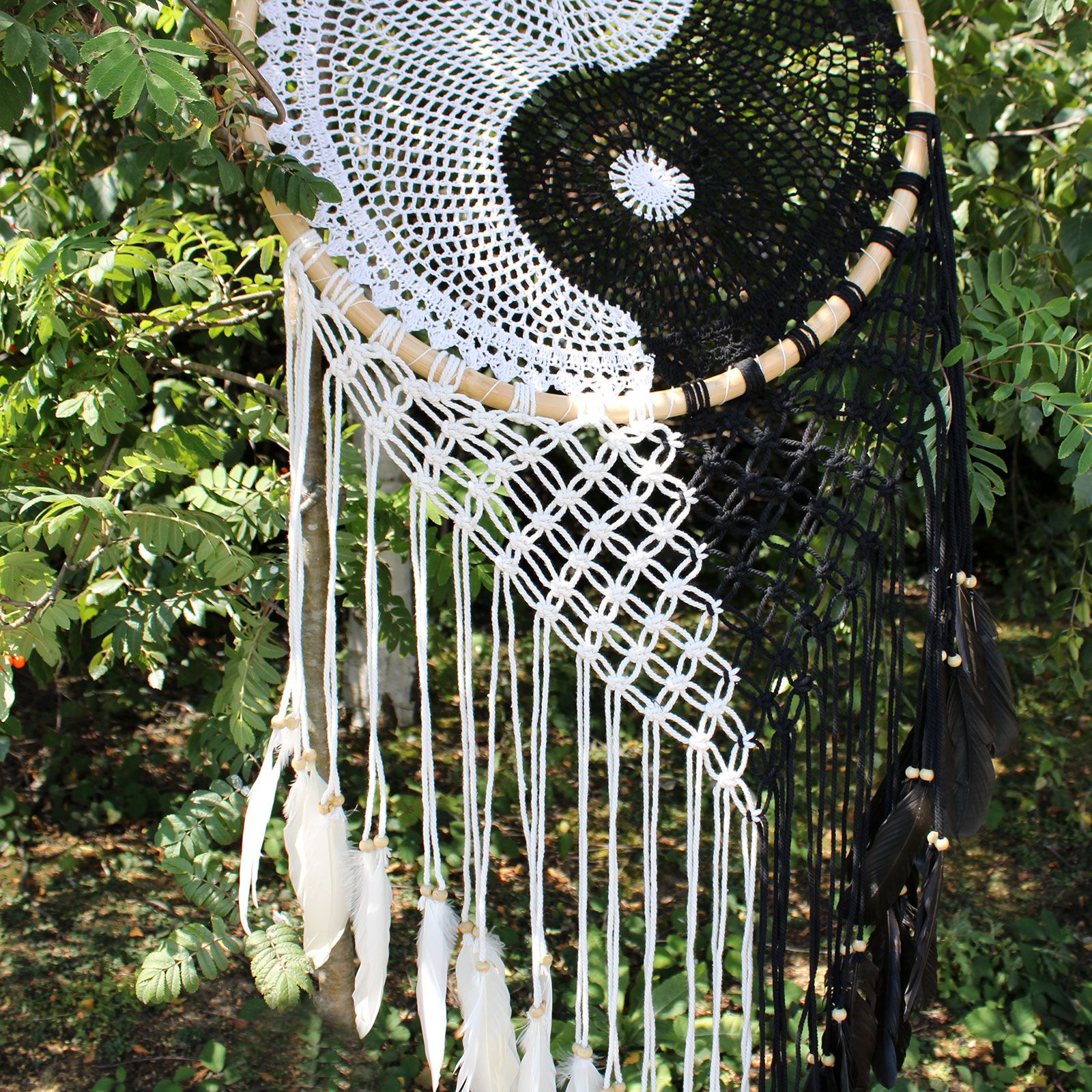 Bali Dreamcatchers - Extra Large Ying Yang D: 50cm - Imagen 6