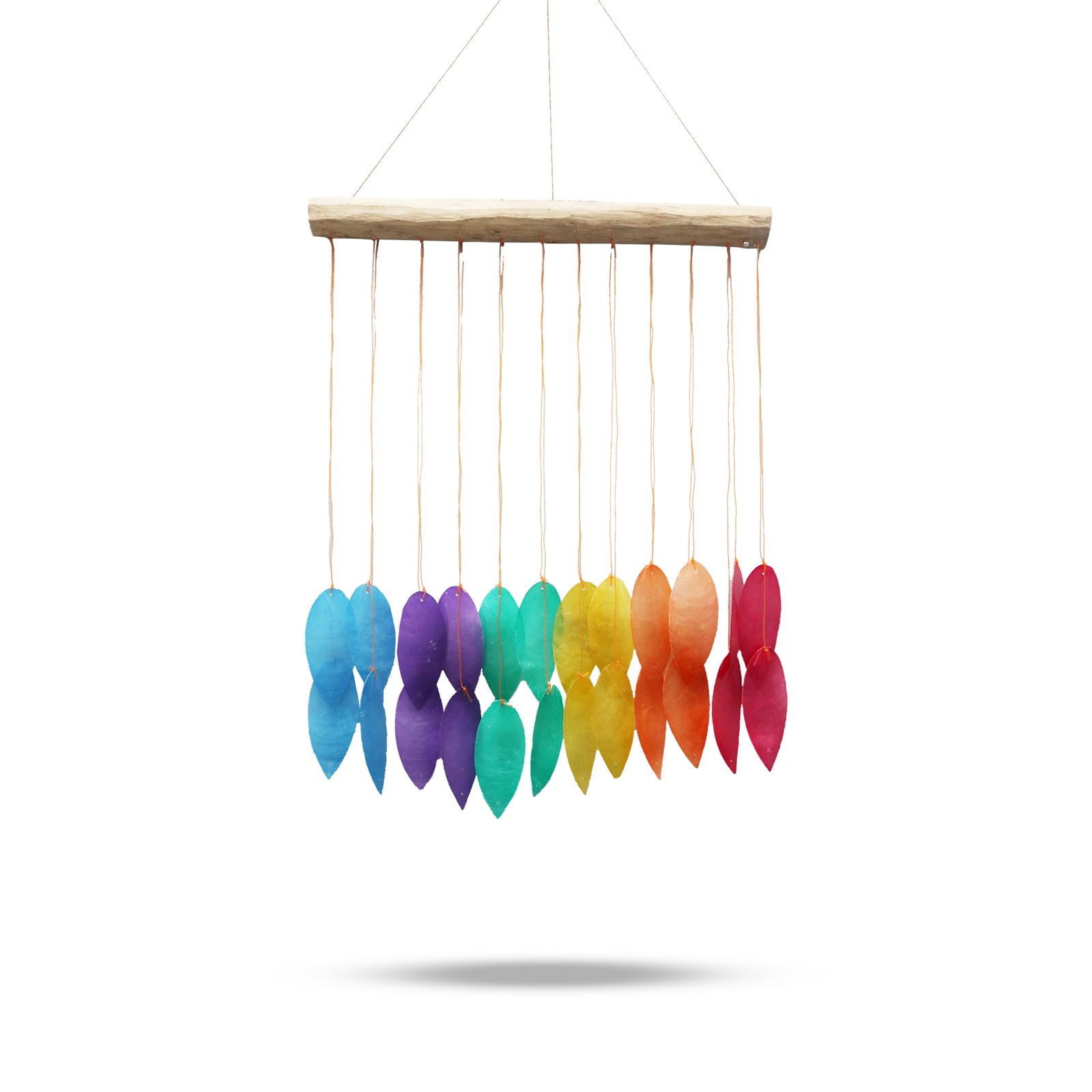Carrillon de Madera - Hojas Grandes Arco Iris - Imagen 3