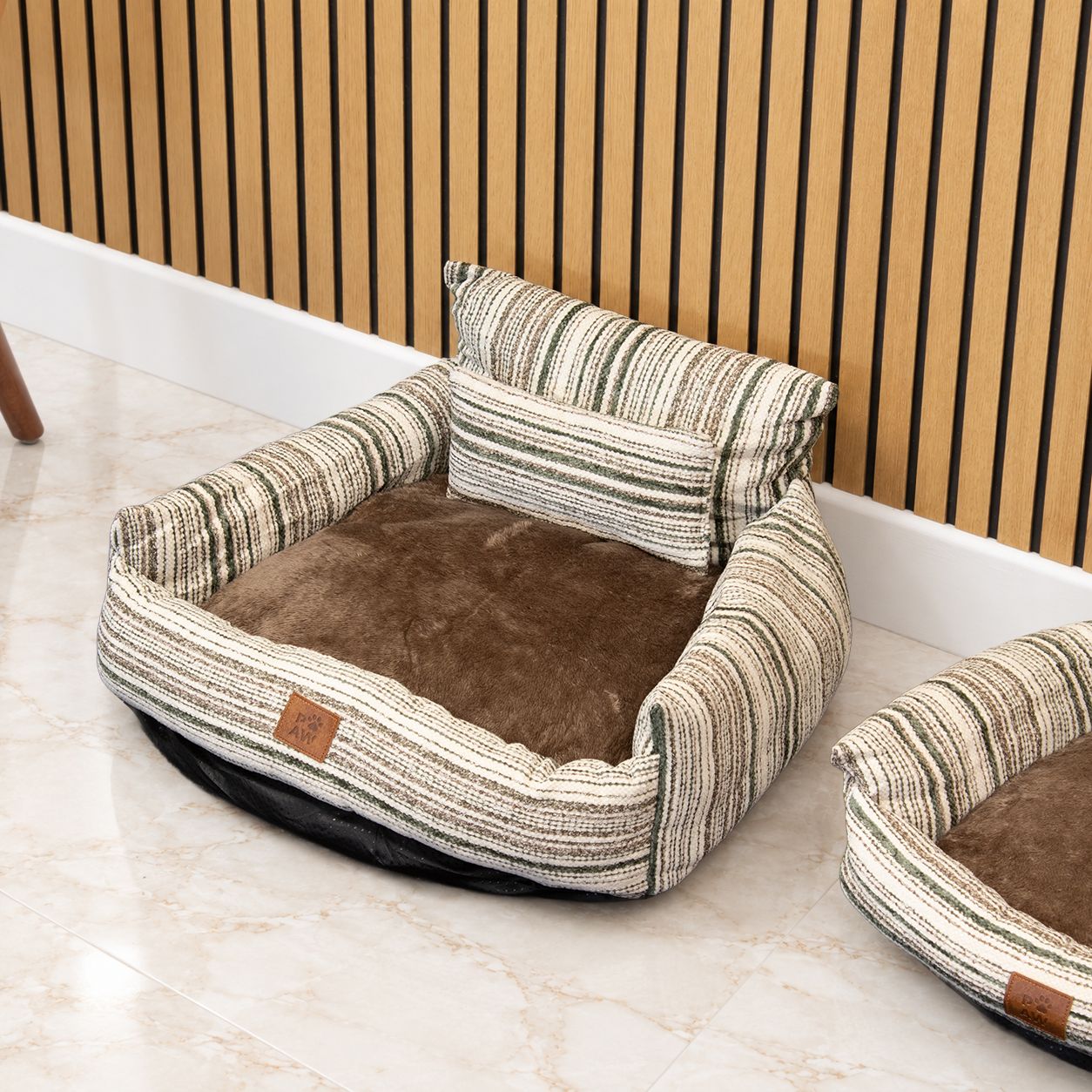 PAW Bed – Sofá Mediano – Rayas Marrones – 60 × 60 × 28 cm - Imagen 9