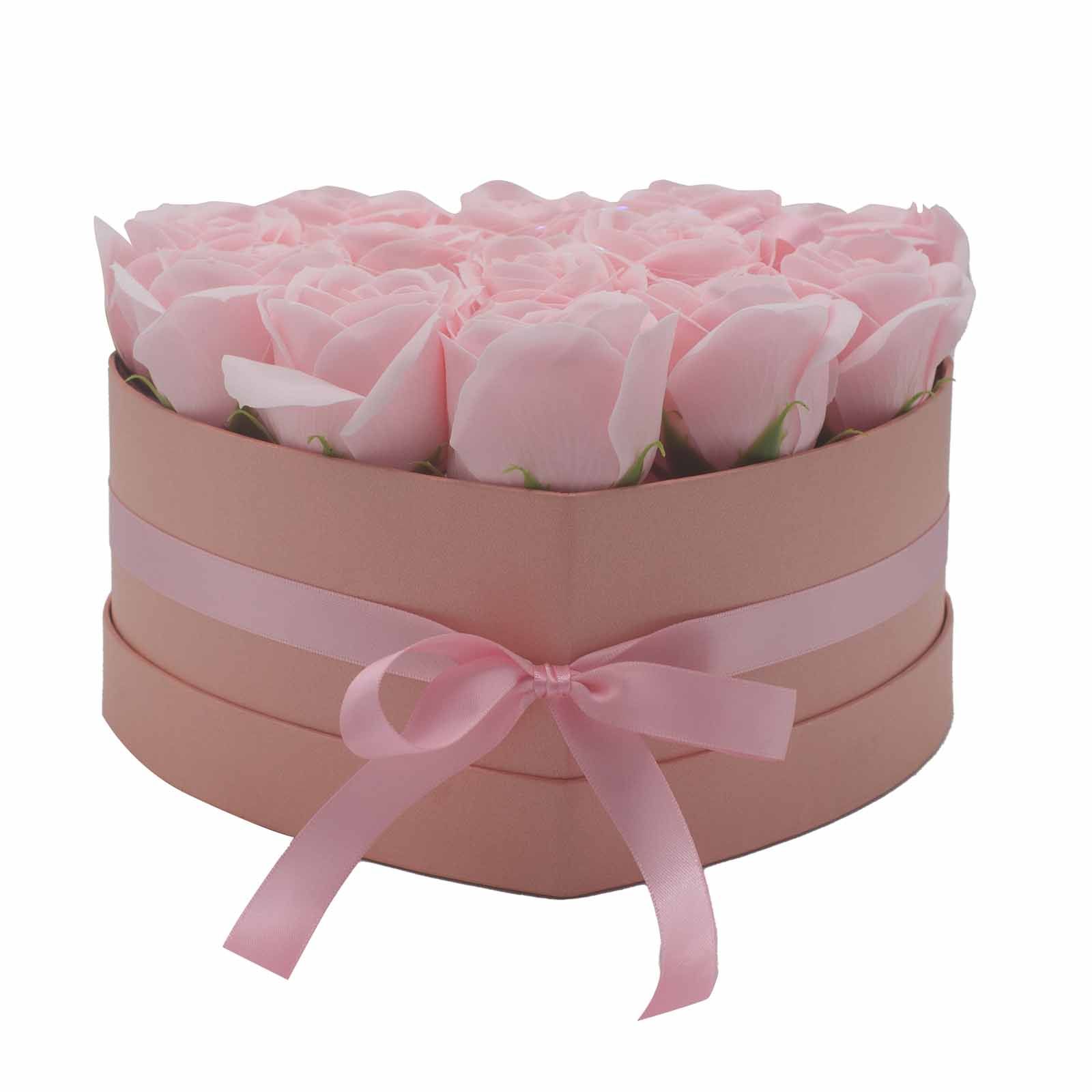 Caja de Regalo - Flor de Jabón 13 Rosas Rosas - corazon - Imagen 7