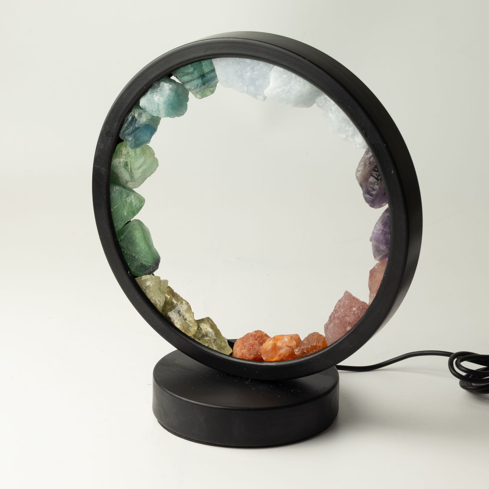 Lámpara con halo de piedras preciosas - 7 chakras - 7 gemas - Imagen 5