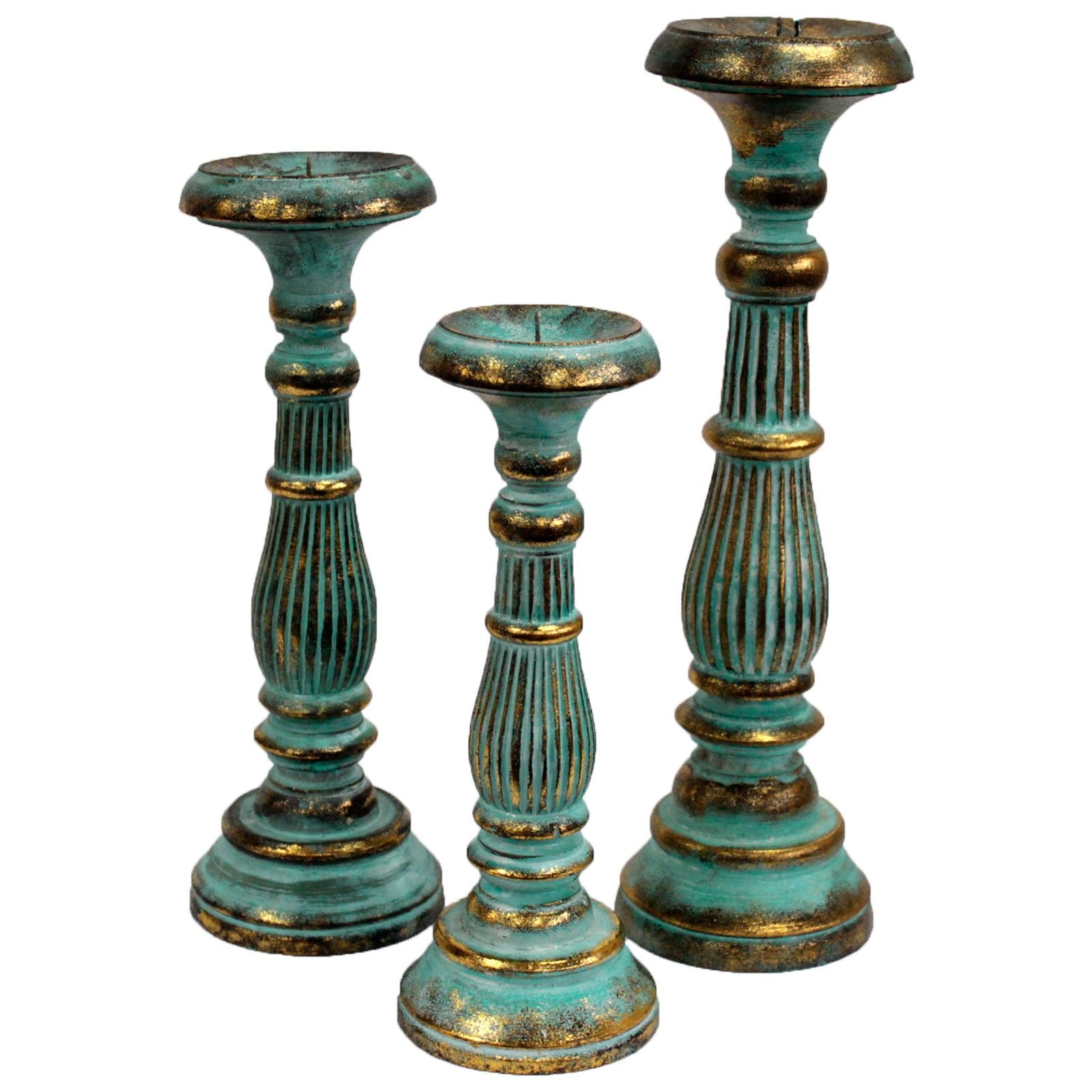 Soporte de velas medianas - Turquois Gold - Imagen 4