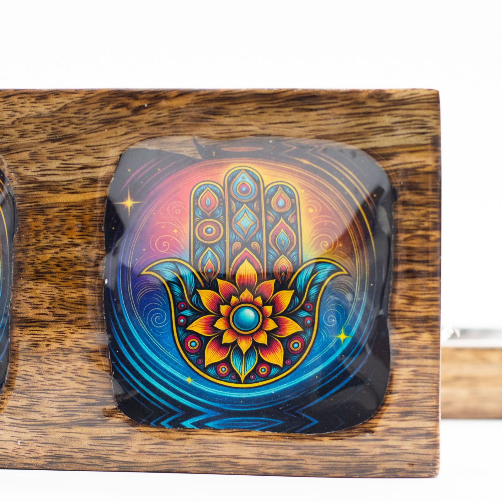 Juego de bandejas de mango esmaltadas Mediano - Hamsa - Imagen 3