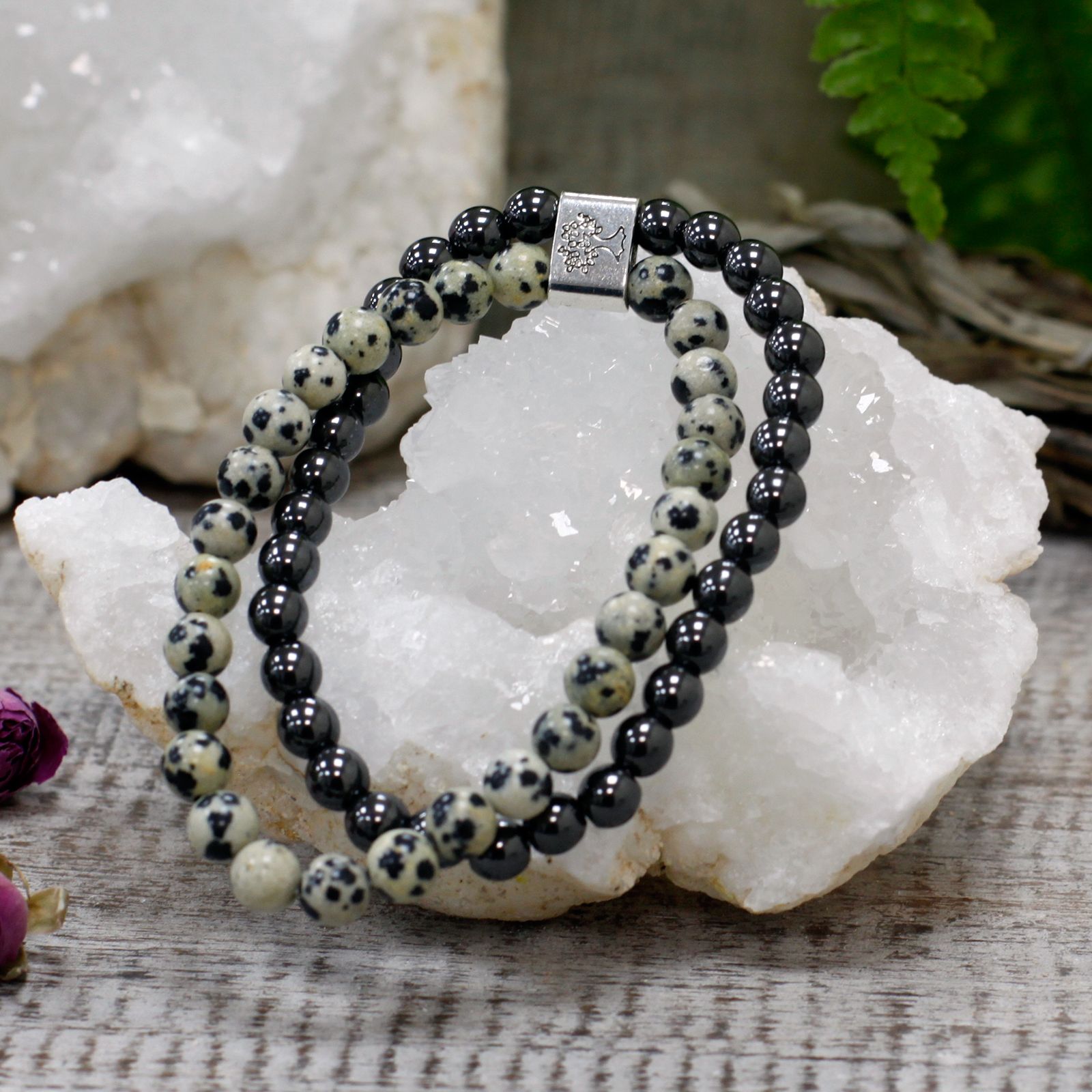 Pulsera de Piedras Preciosas Magnéticas - Jaspe Dálmata - Imagen 6